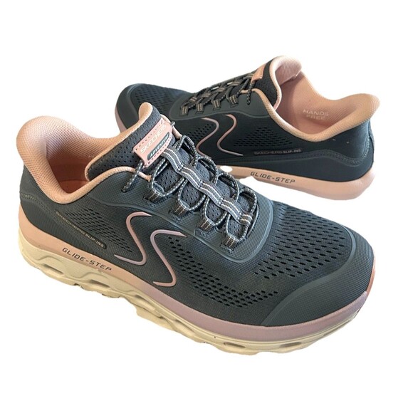 Skechers Slip Ins Womens Sz 9 Wide Fit Glide Step Slate Memory Foam Shoe 180272 - Picture 4 of 14